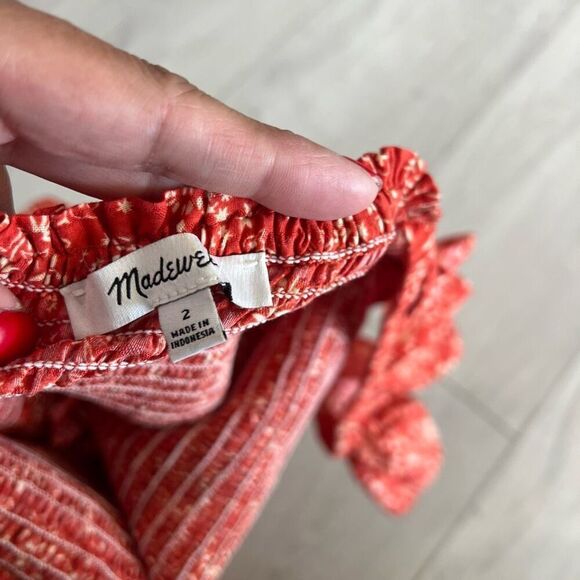 Madewell Lucie Smocked Peplum Top in Piazza Floral Size 2 - Picture 5 of 8